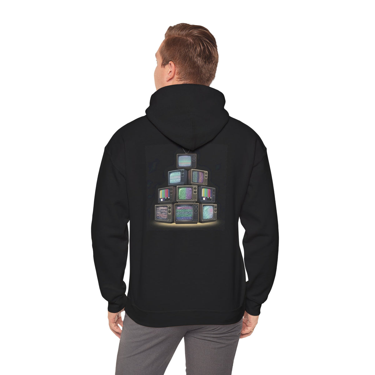 Stack of CRTs | Print on Back Hoodie