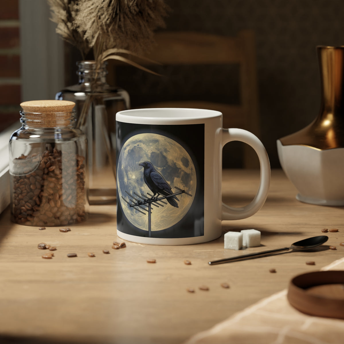 Crow on Antenna | 20 oz Coffee Mug