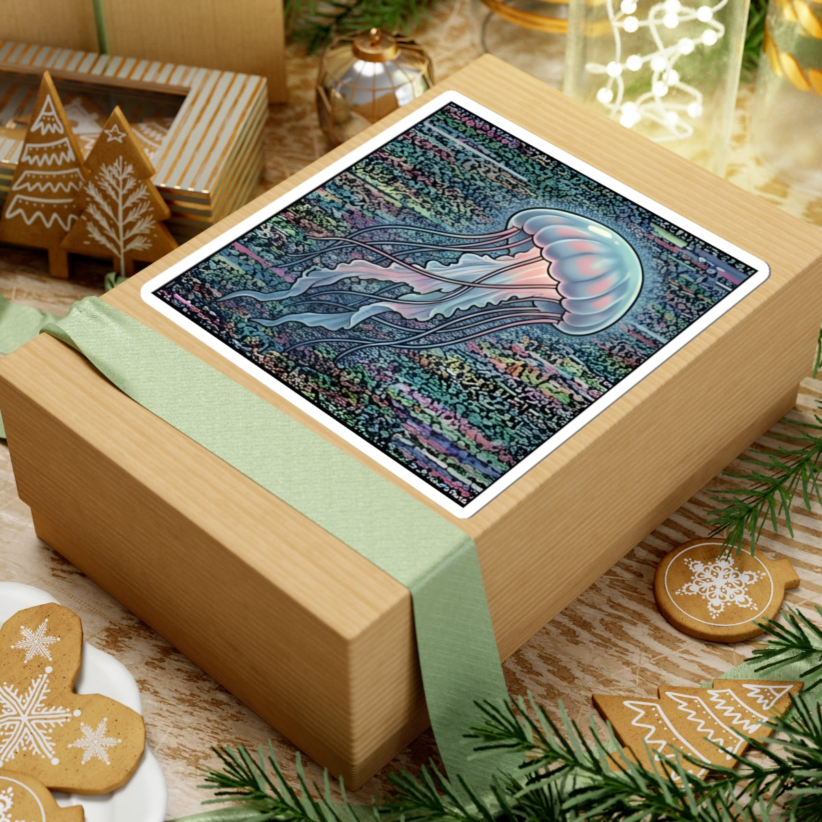Glitched Jellyfish | Kiss-Cut Sticker