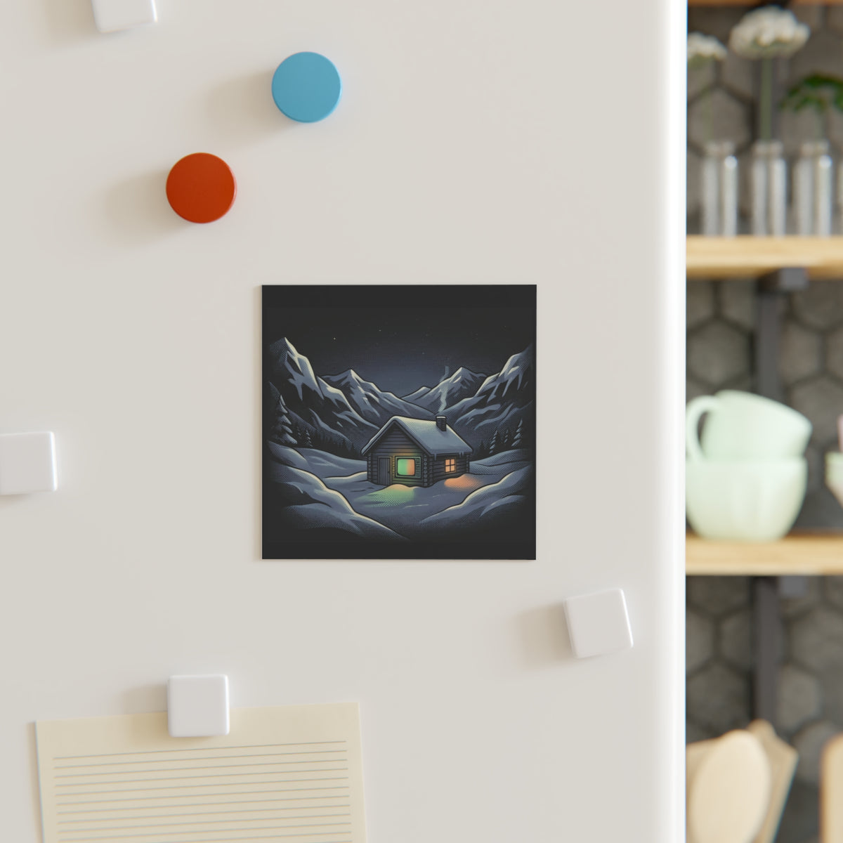 Static Cabin | Square Fridge Magnet