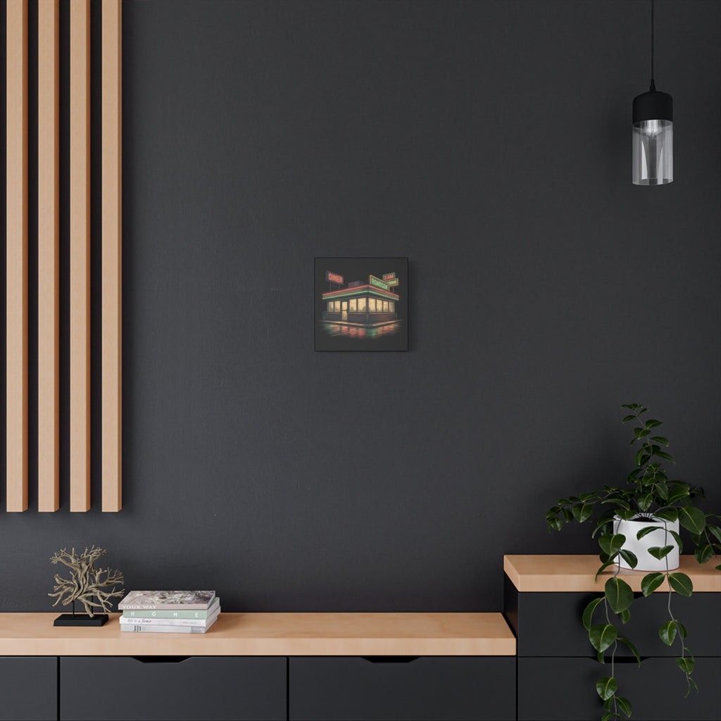 2 AM Roadside Diner | Matte Canvas