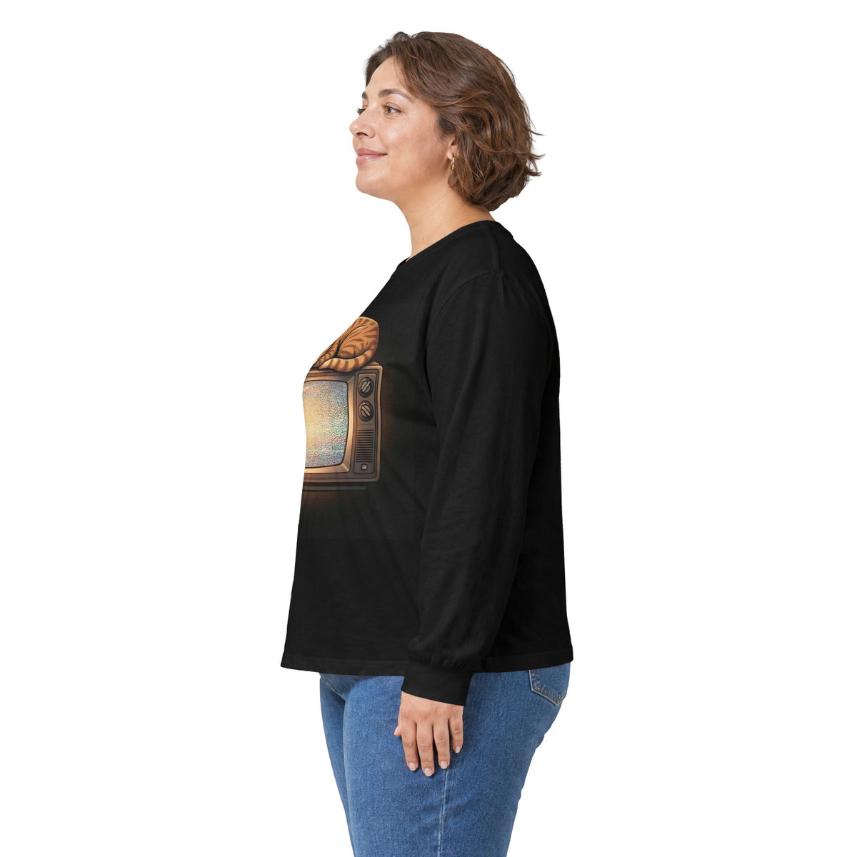 CRT TV Cat Long Sleeve Shirt