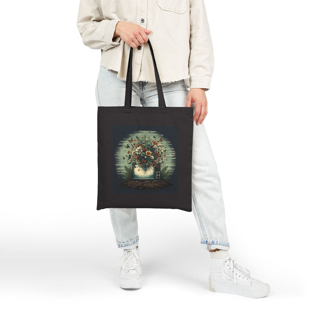Static Bloom | Canvas Tote Bag