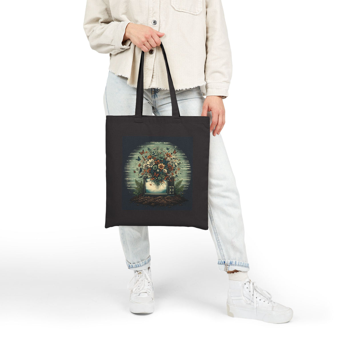 Static Bloom | Canvas Tote Bag