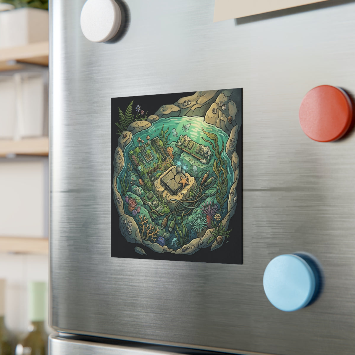 Tidal Mainboard | Square Fridge Magnet