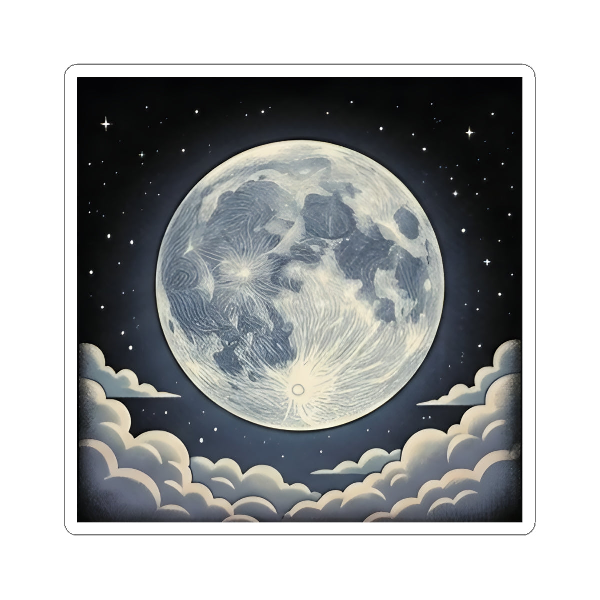 Static Moon | Kiss-Cut Sticker