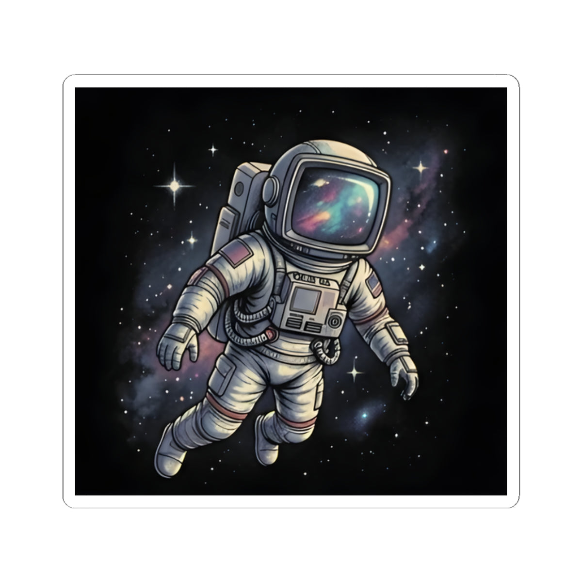 Floating Astronaut | Kiss-Cut Sticker