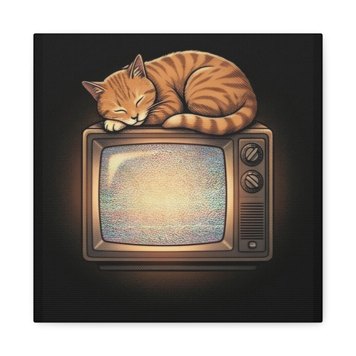 CRT TV Cat | Matte Canvas