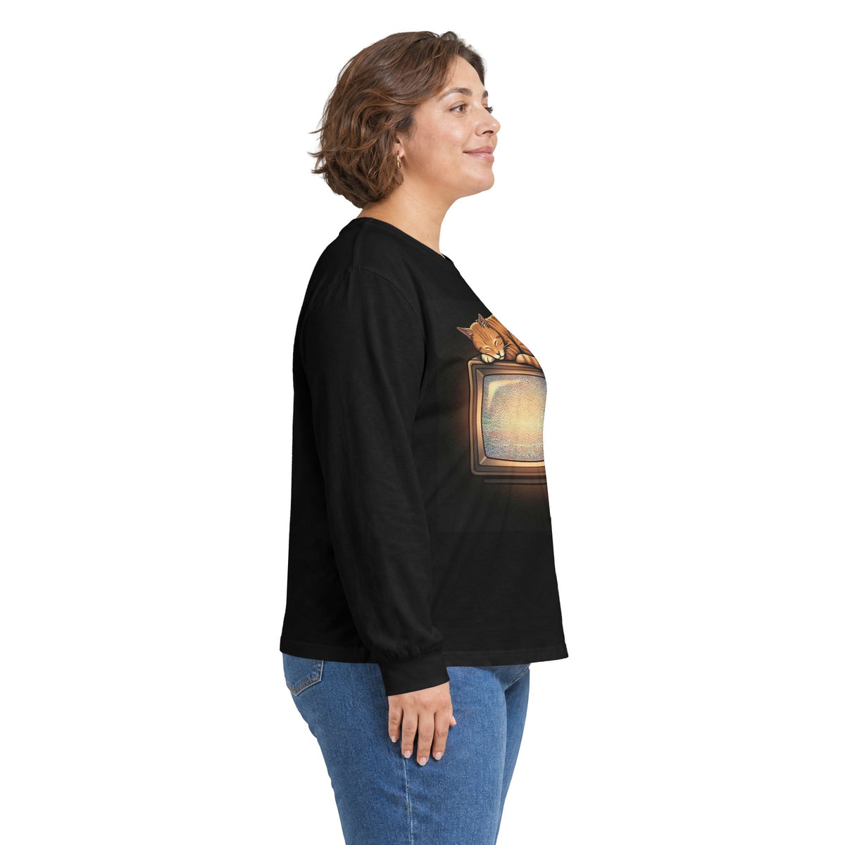 CRT TV Cat Long Sleeve Shirt
