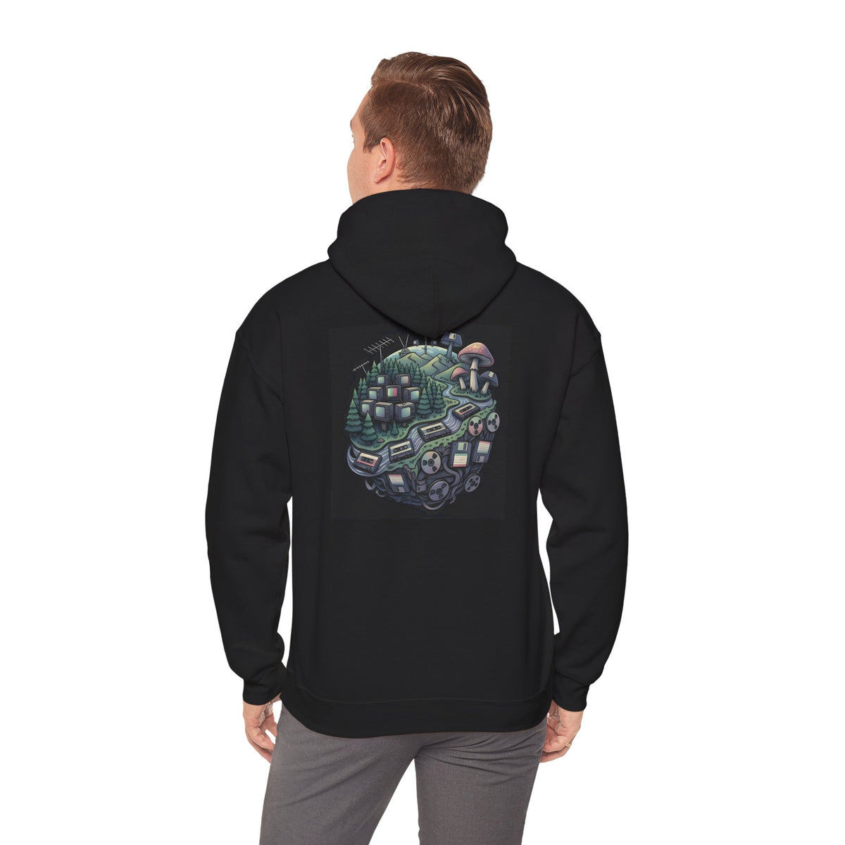 Planet Static | Print on Back Hoodie