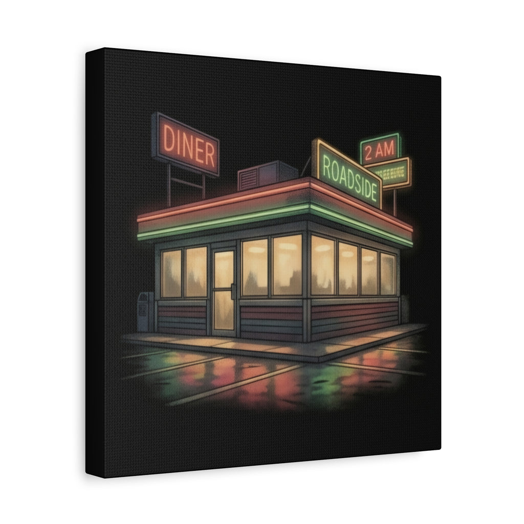 2 AM Roadside Diner | Matte Canvas