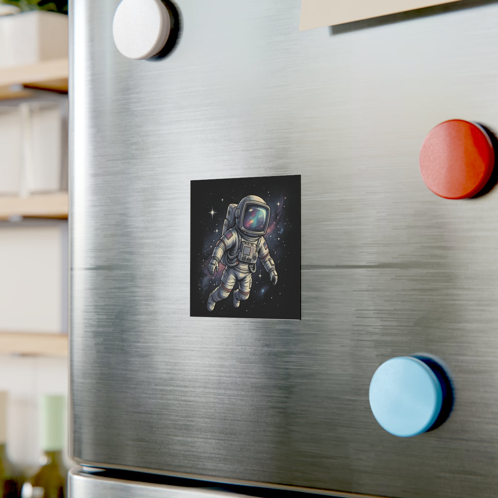 Floating Astronaut | Square Fridge Magnet