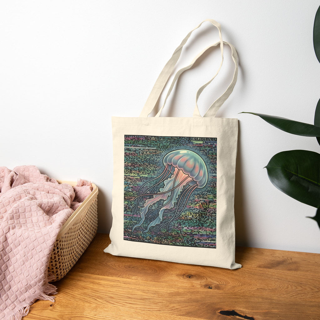 Glitched Jellyfish | Canvas Tote Bag
