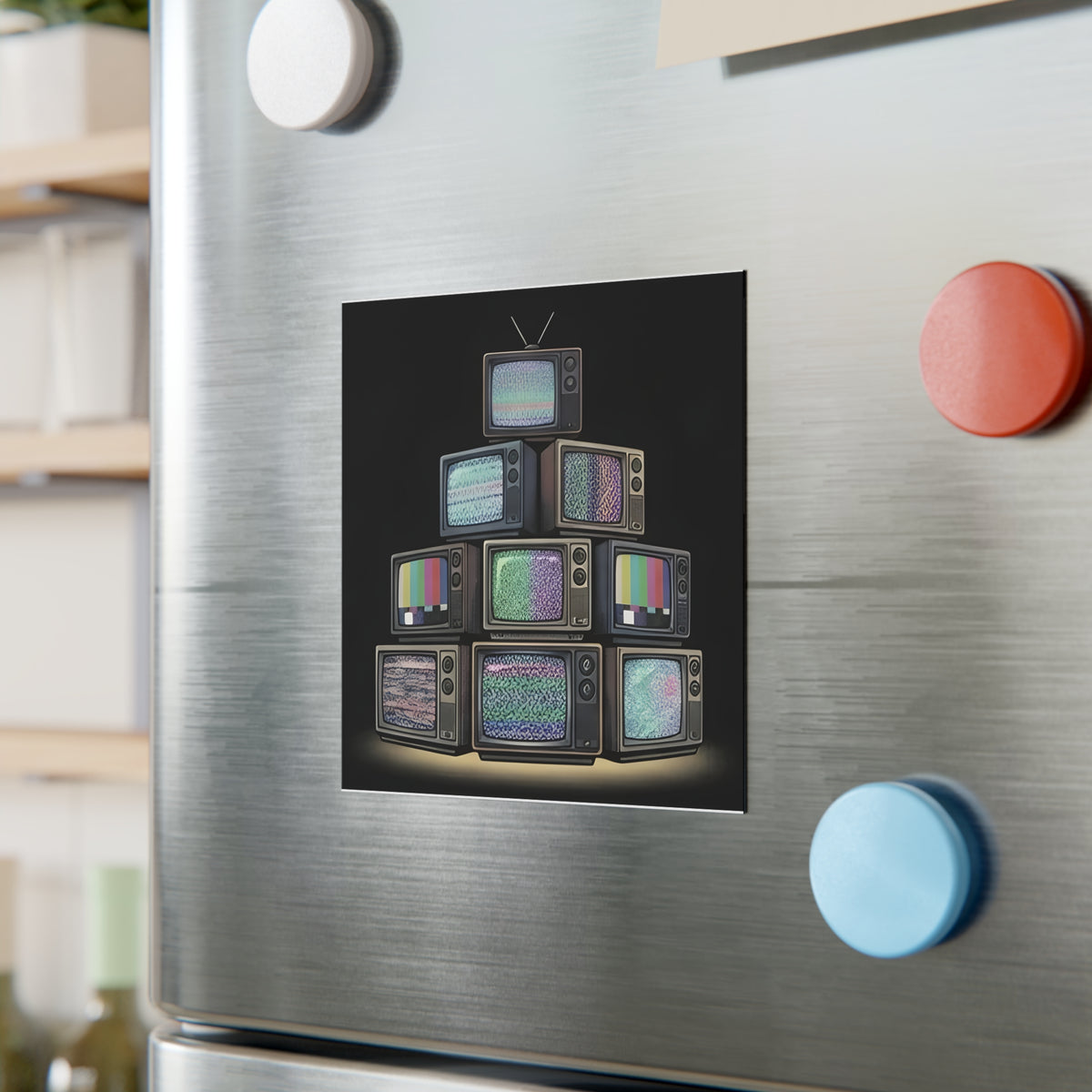 Stack of CRTs | Square Fridge Magnet