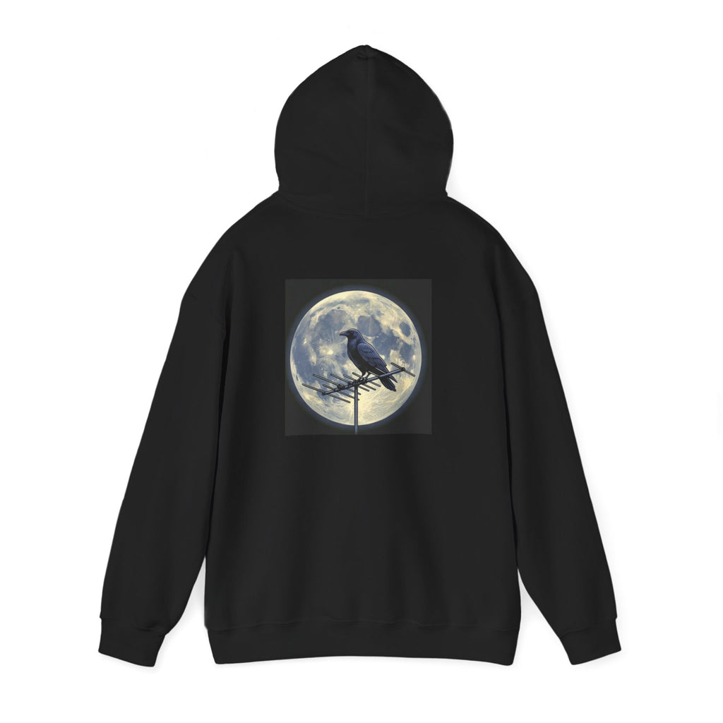 Crow on Antenna | Print on Back Hoodie