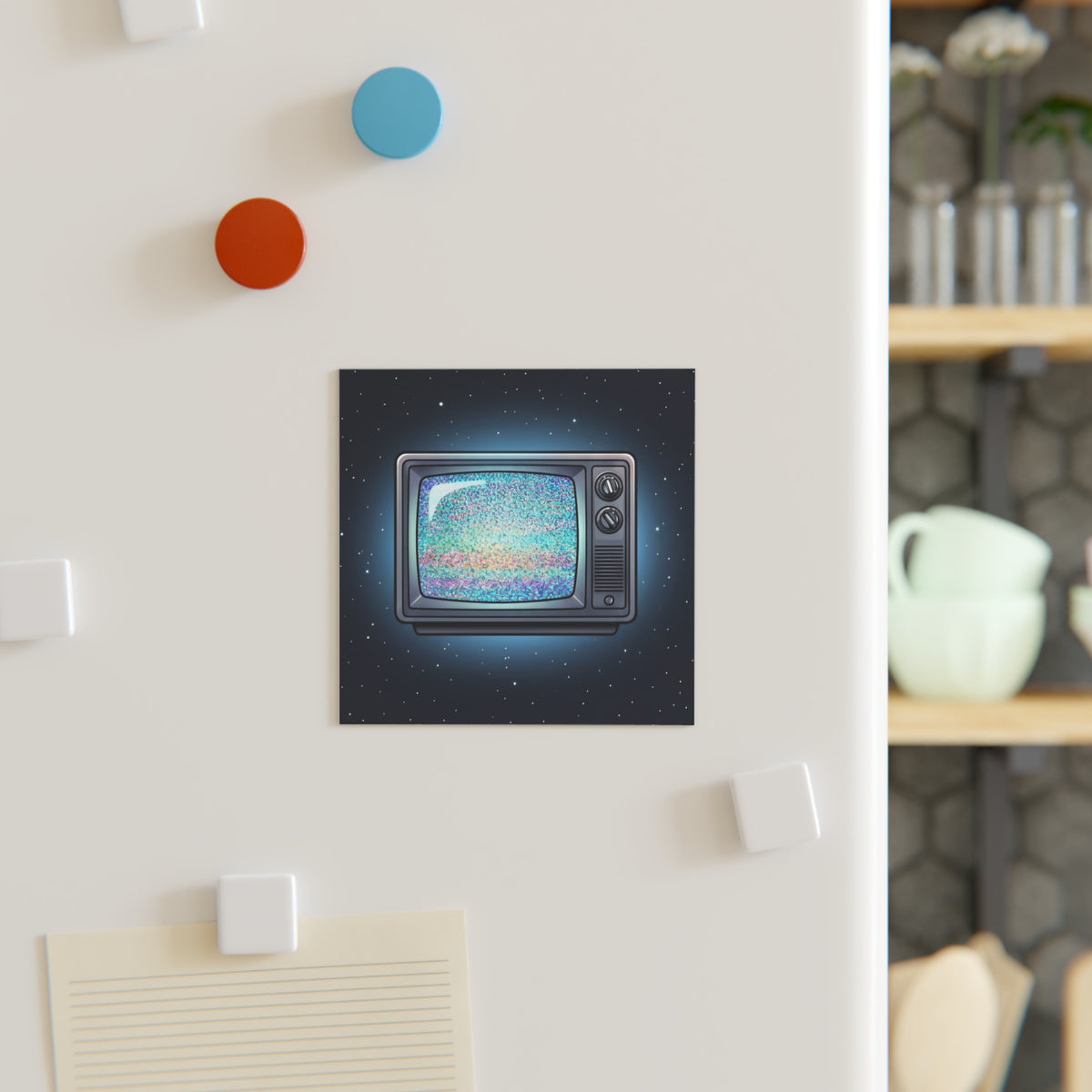 Deep Space Static | Square Fridge Magnet