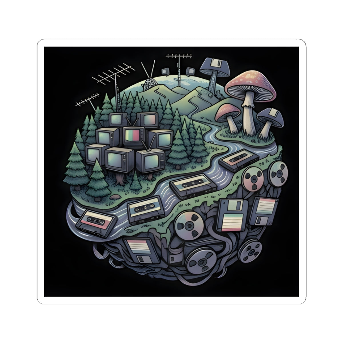 Planet Static | Kiss-Cut Sticker