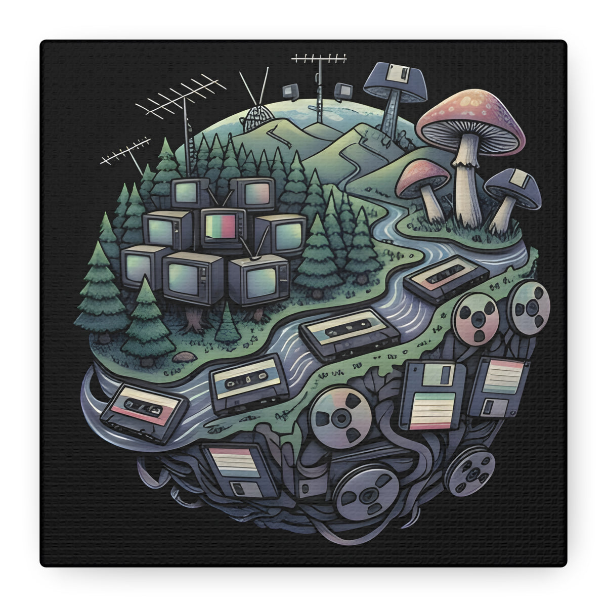 Planet Static | Matte Canvas