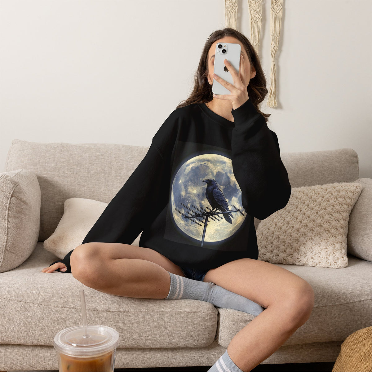 Crow on Antenna | Crewneck Sweatshirt