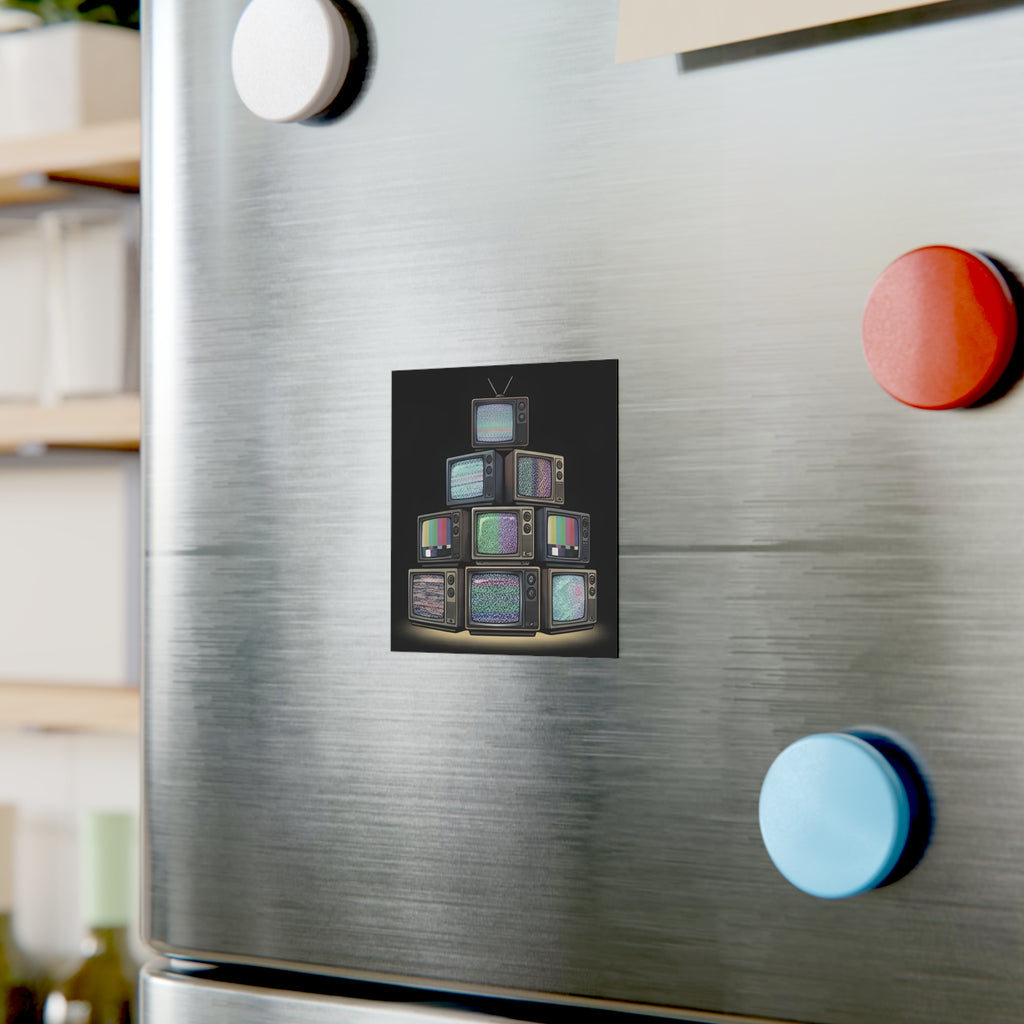 Stack of CRTs | Square Fridge Magnet