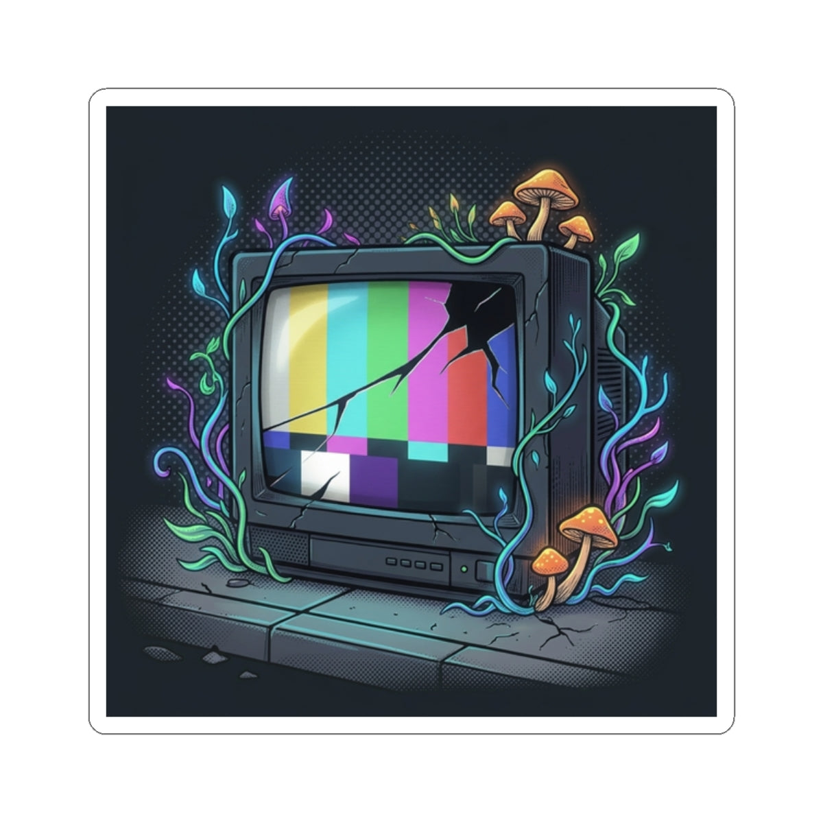 Overgrown Test Screen | Kiss-Cut Sticker