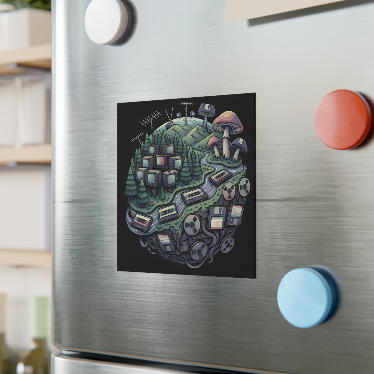 Planet Static | Square Fridge Magnet