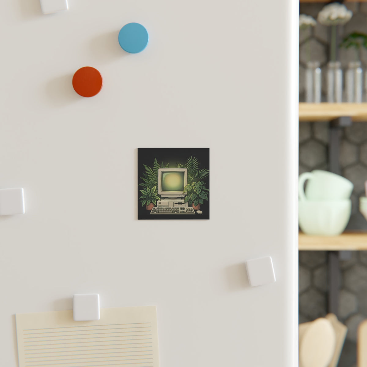 Computer Garden | Square Fridge Magnet