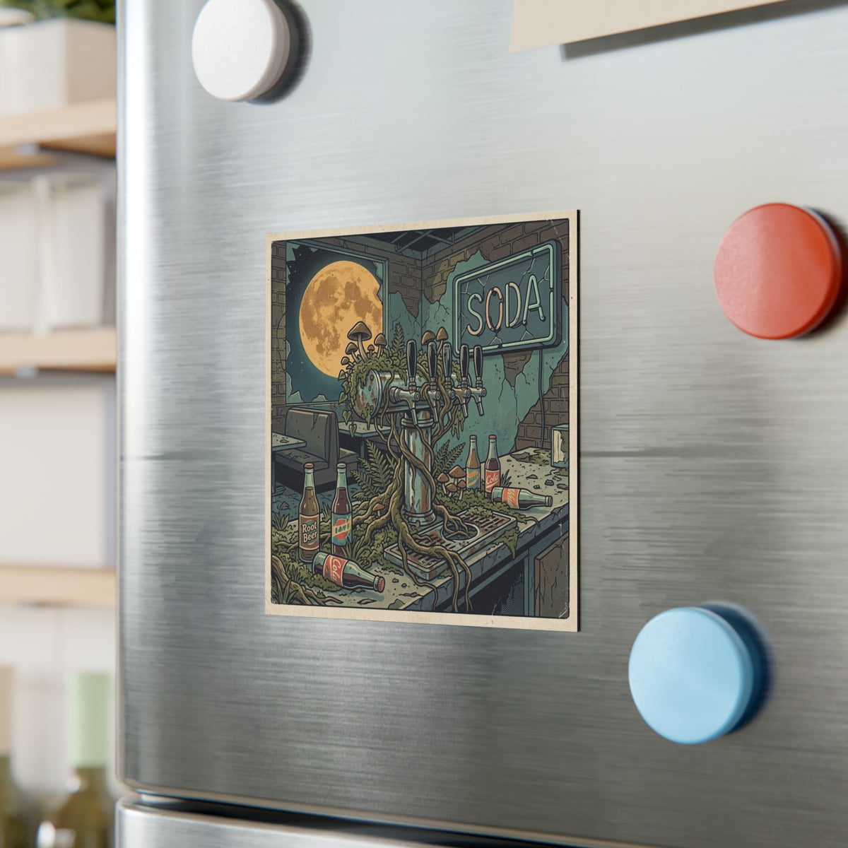 Overgrown Taproom | Square Fridge Magnet