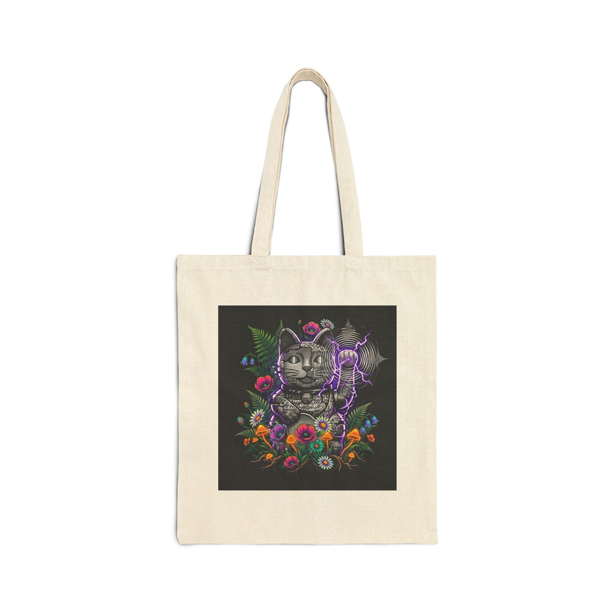 Kinetic Static Cat | Canvas Tote Bag