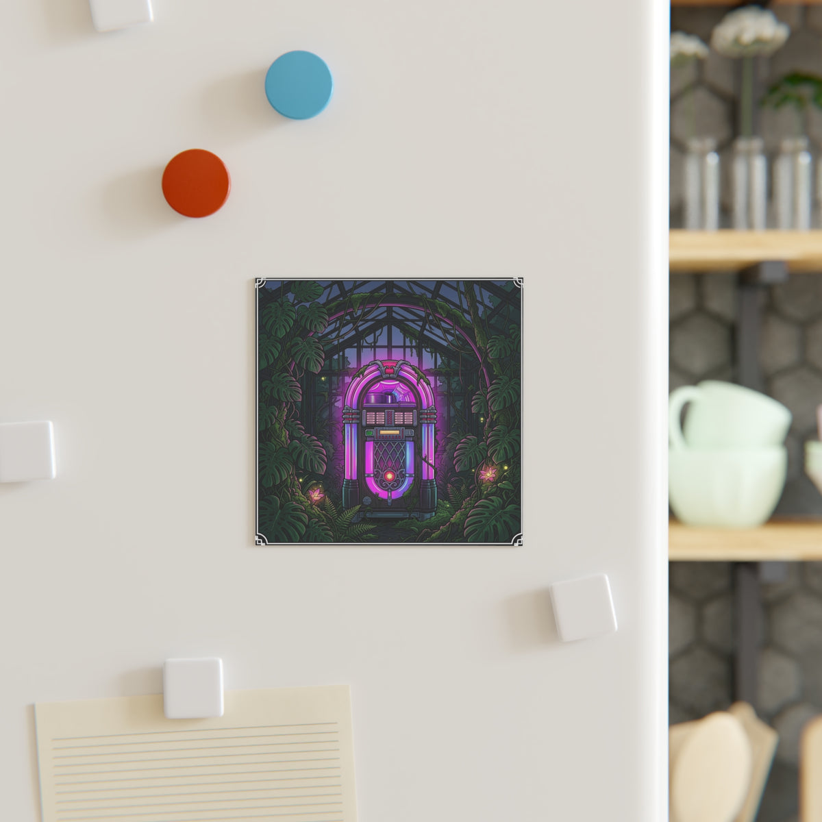 Jukebox Solarium | Square Fridge Magnet