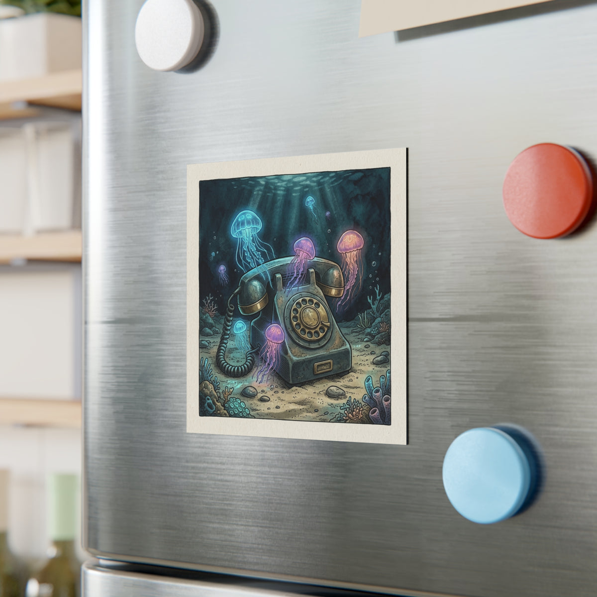 Underwater Dial | Square Fridge Magnet