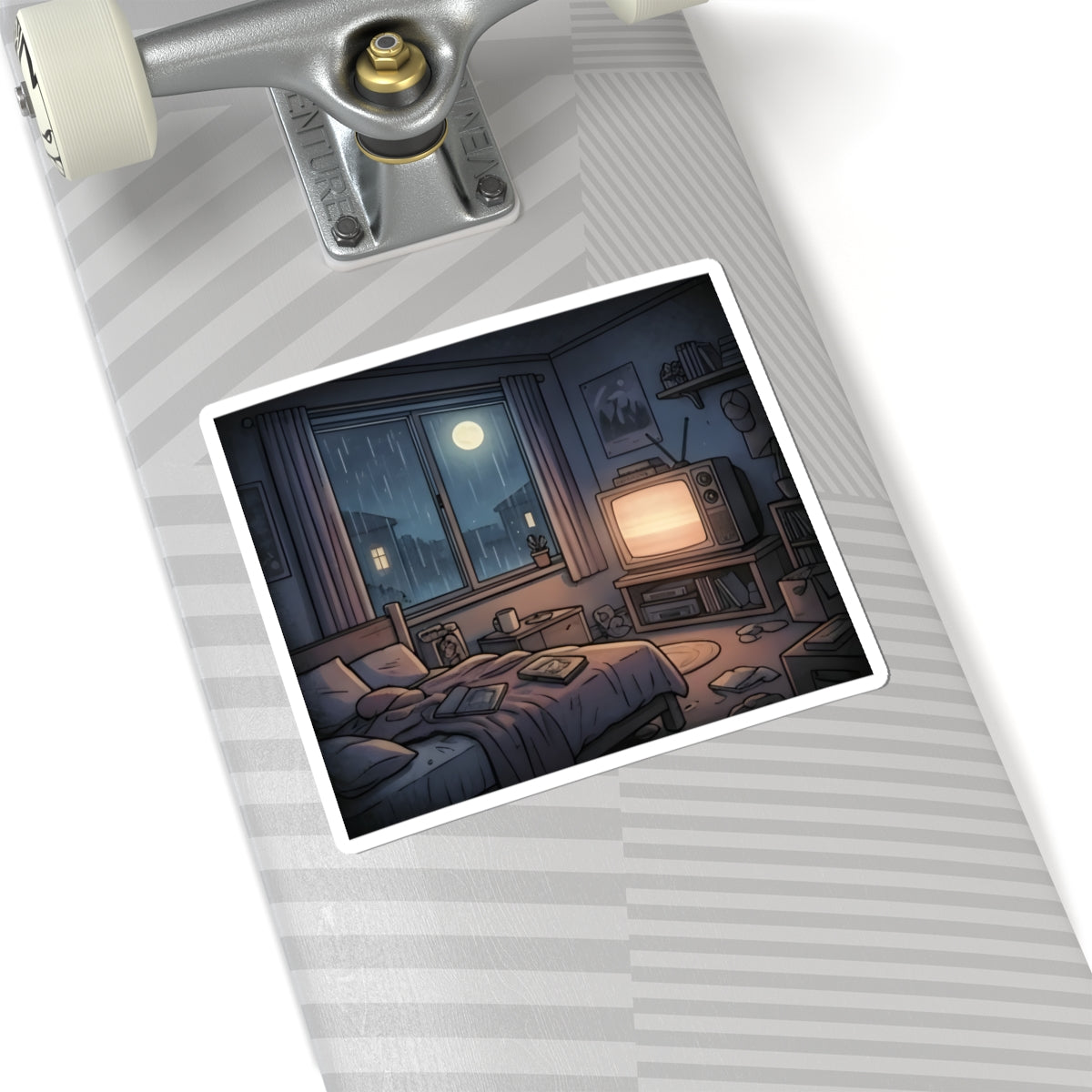 Rainy Bedroom | Kiss-Cut Sticker