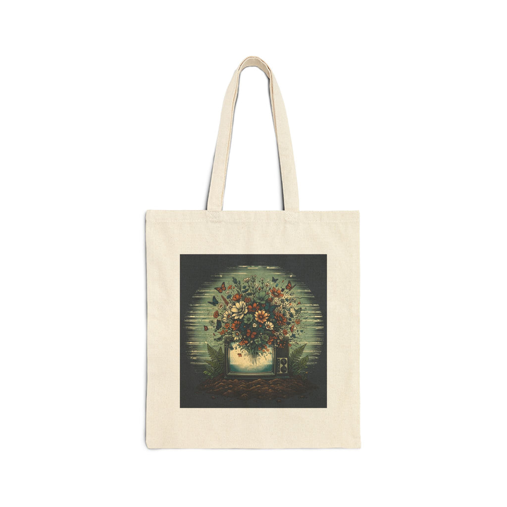 Static Bloom | Canvas Tote Bag