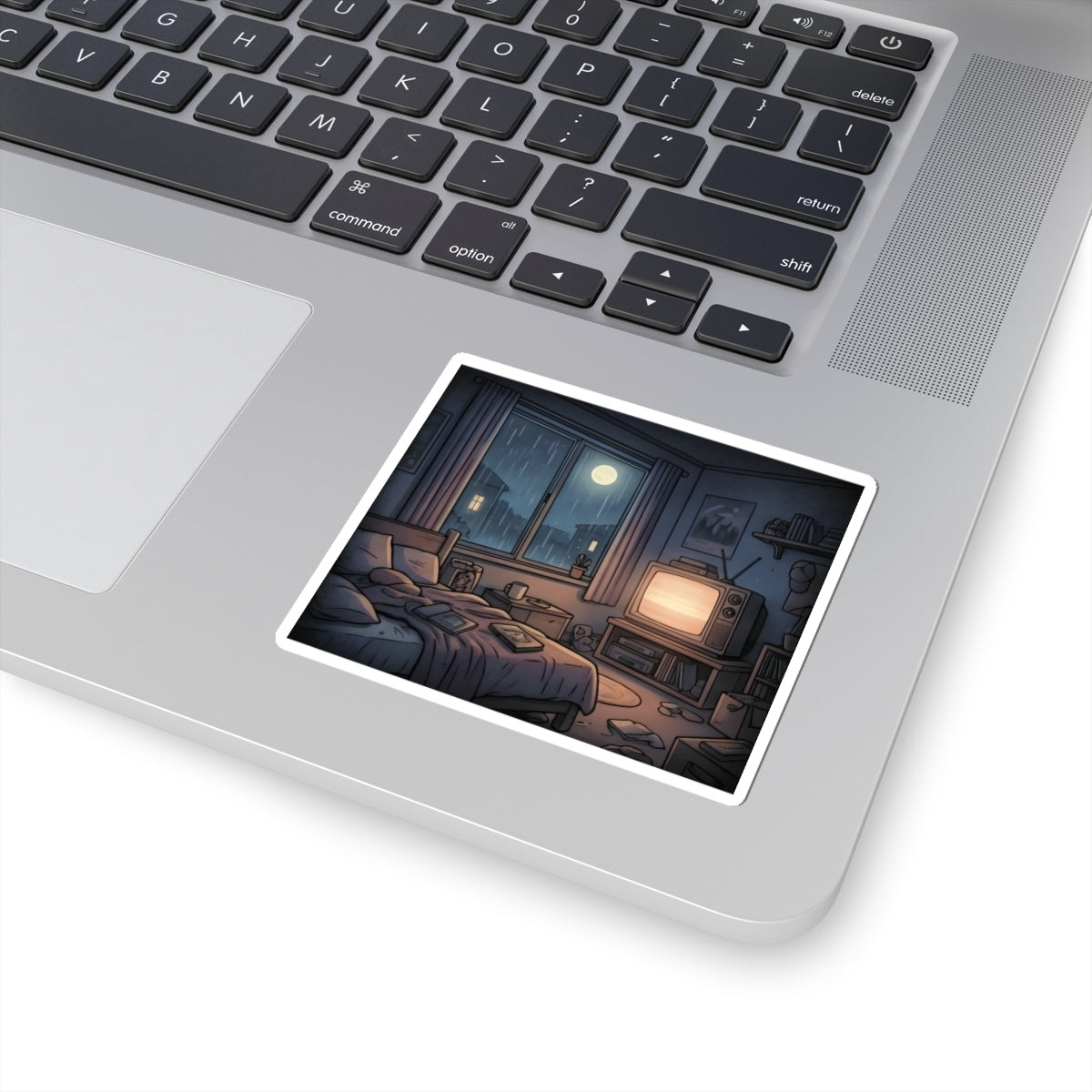 Rainy Bedroom | Kiss-Cut Sticker