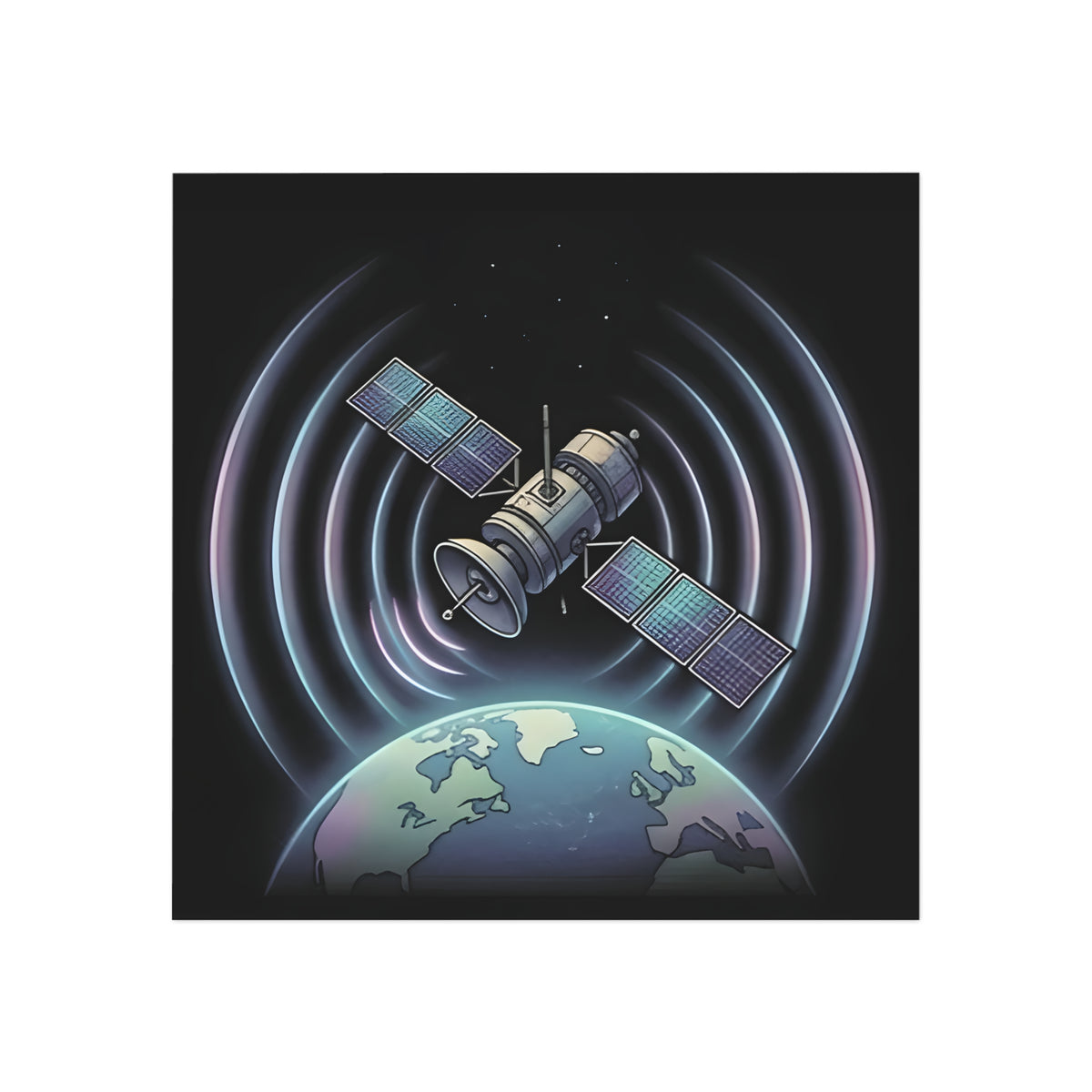 Analog Satellite | Square Fridge Magnet