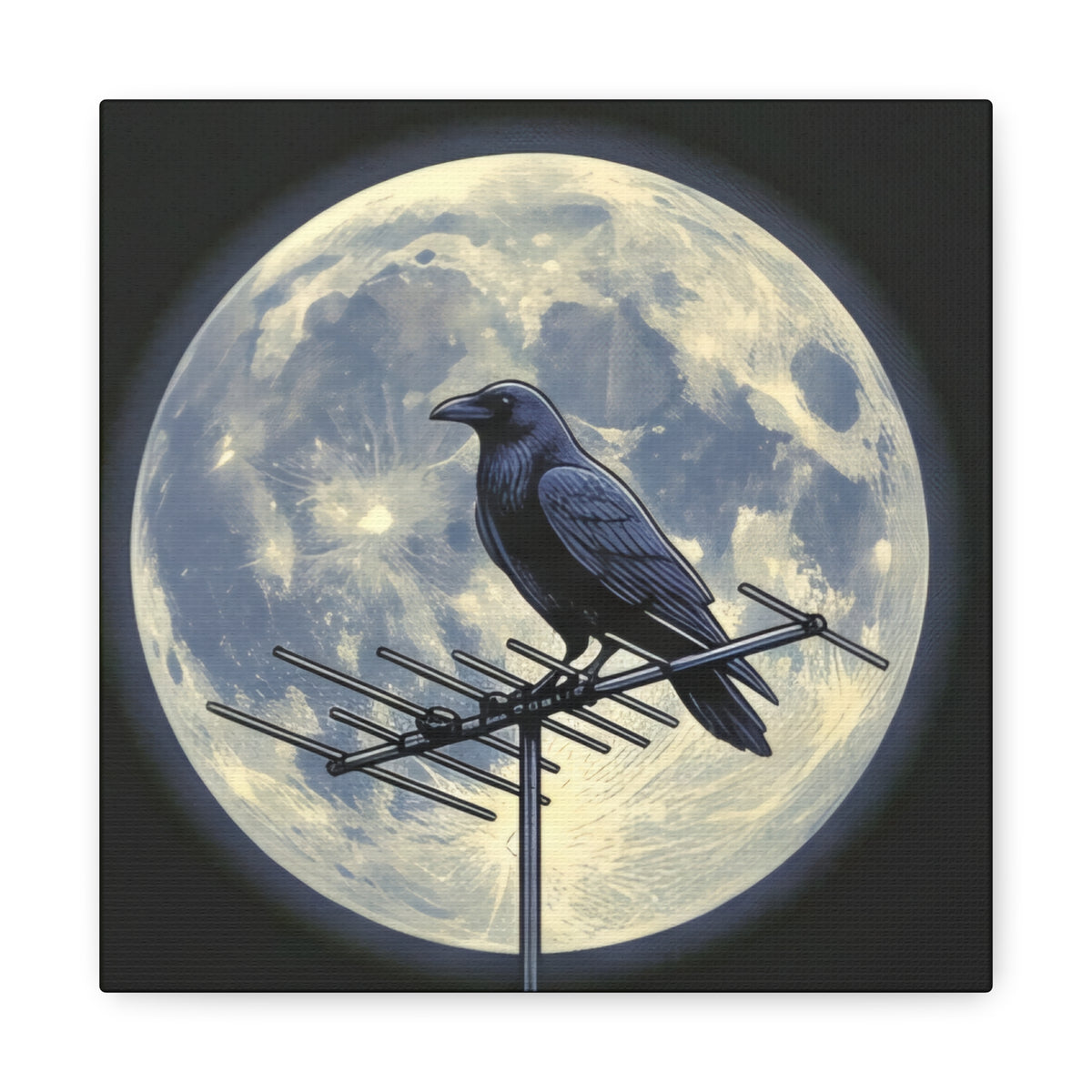Crow on Antenna | Matte Canvas