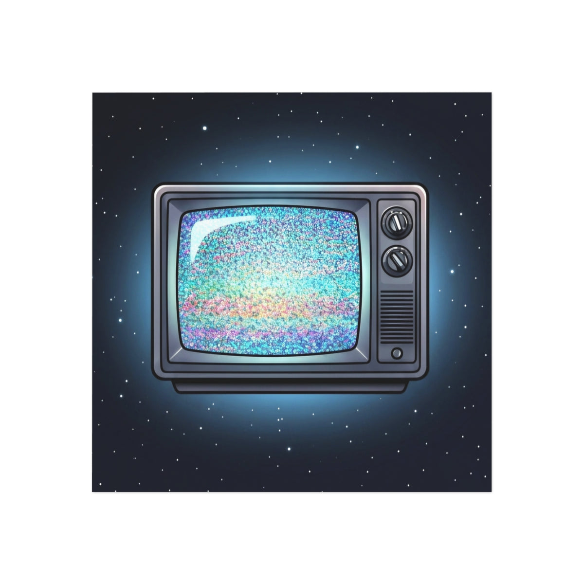 Deep Space Static | Square Fridge Magnet