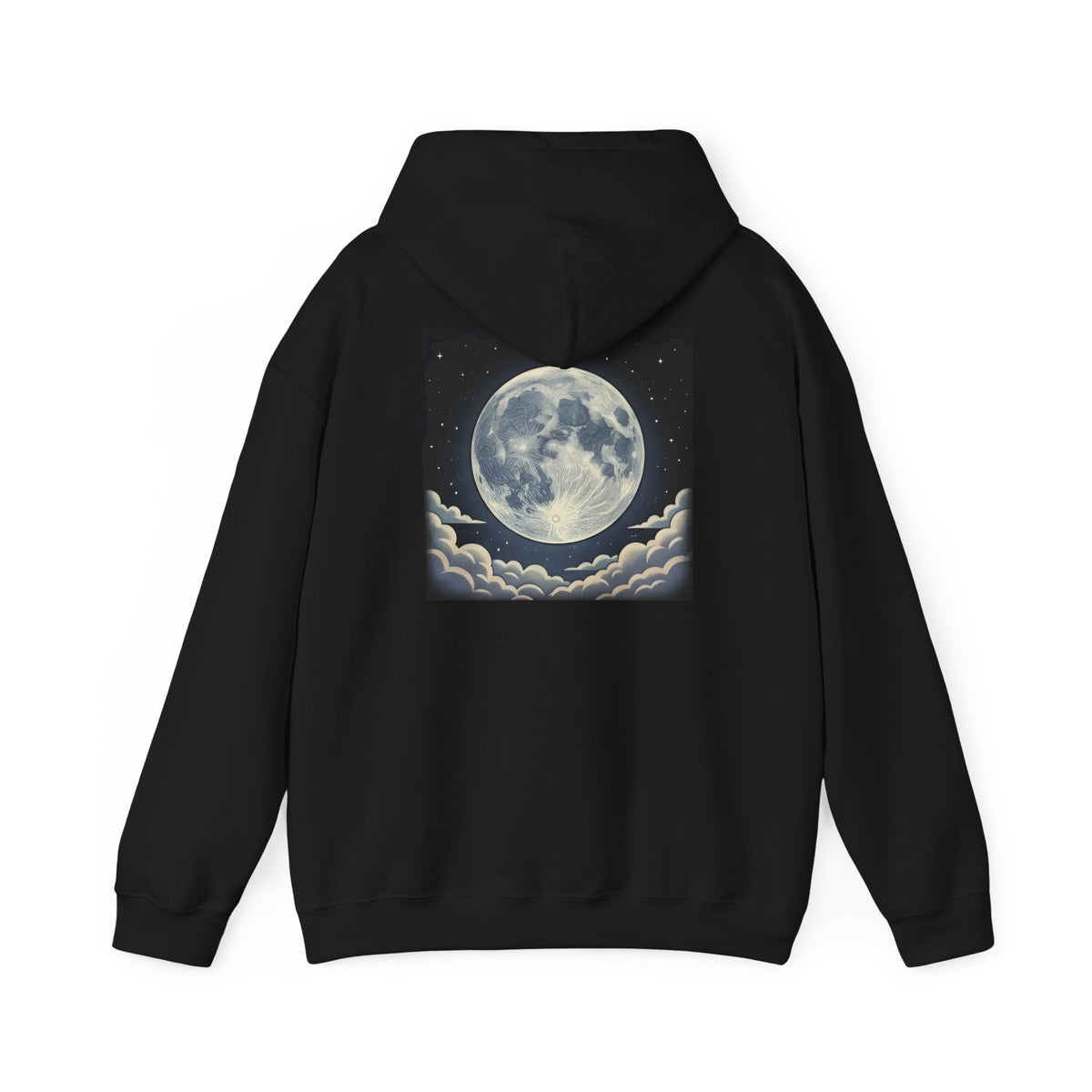 Static Moon | Print on Back Hoodie