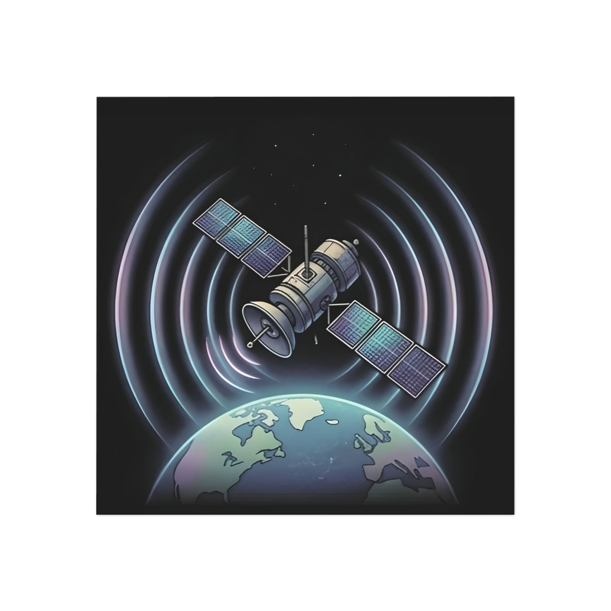 Analog Satellite | Square Fridge Magnet