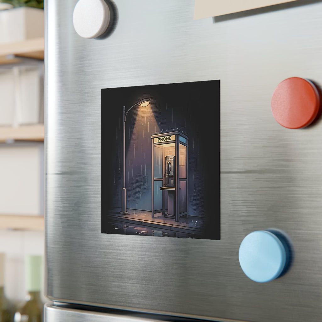 Midnight Pay Phone | Square Fridge Magnet