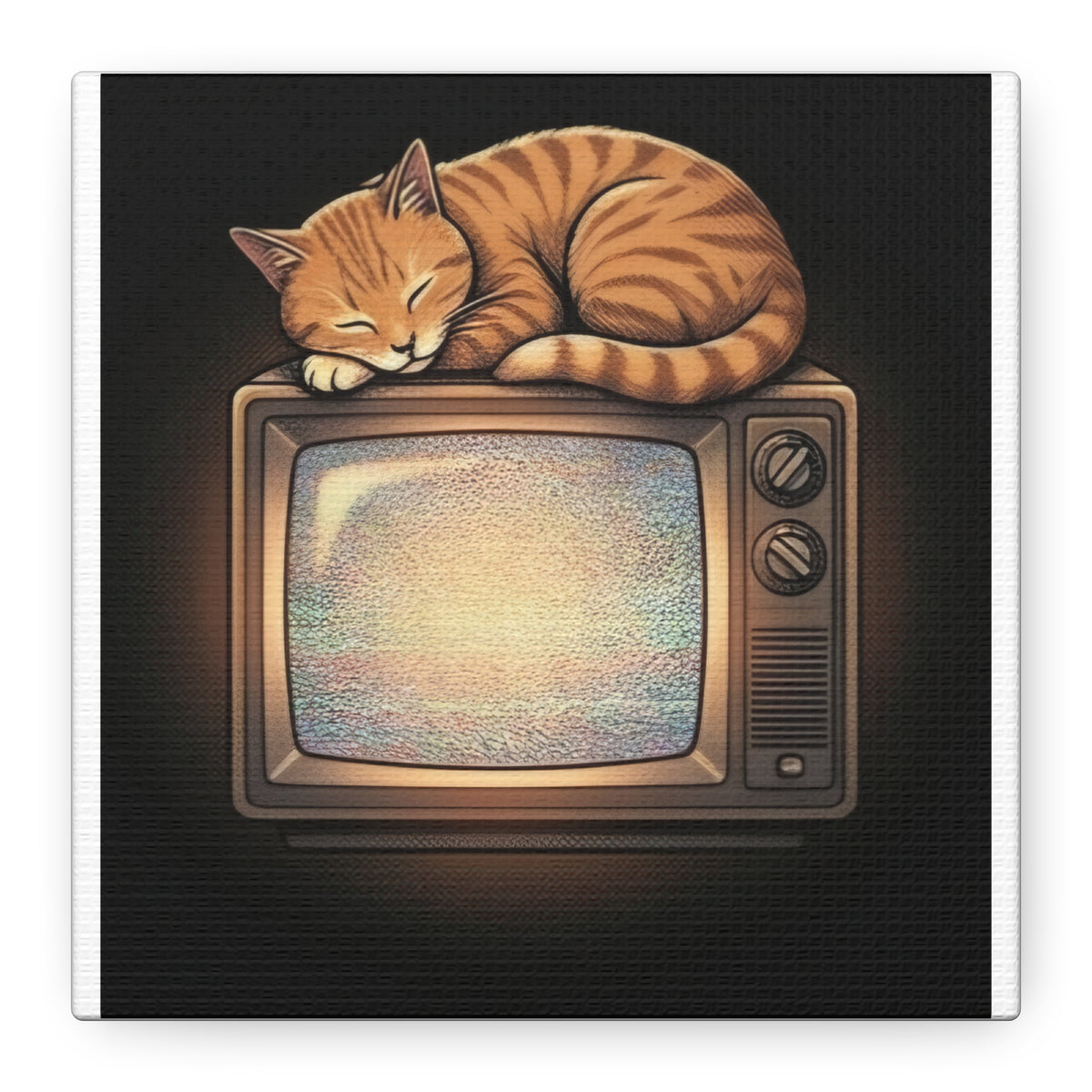 CRT TV Cat | Matte Canvas