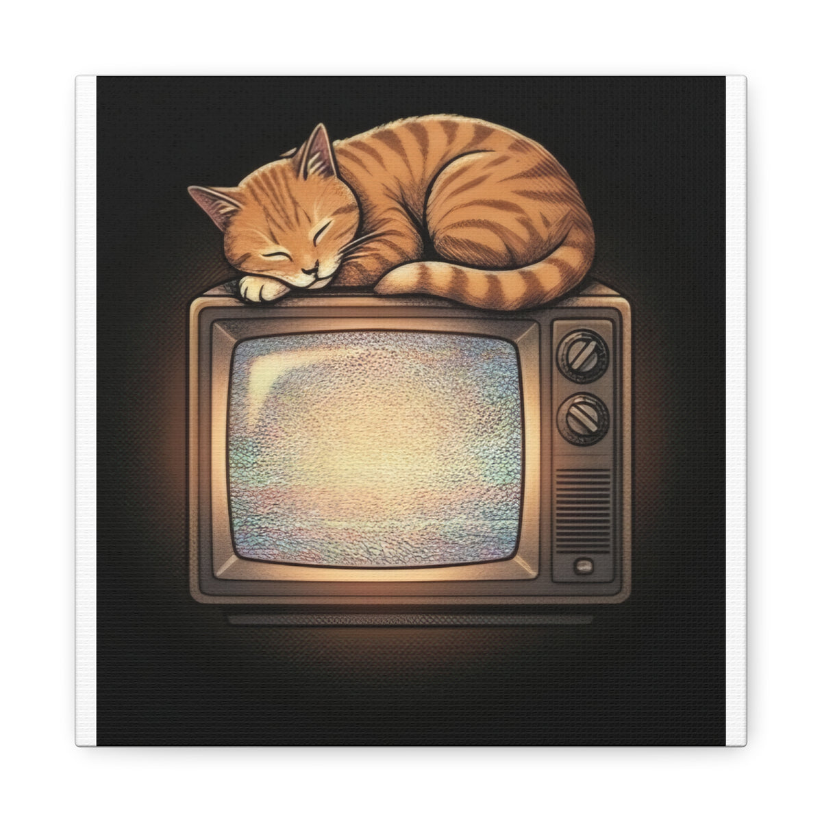 CRT TV Cat | Matte Canvas