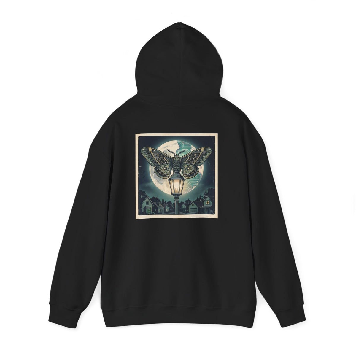 Circuit Moth | Print on Back Hoodie