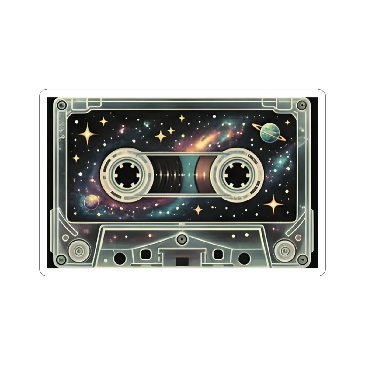 Galaxy Cassette Tape | Kiss-Cut Sticker