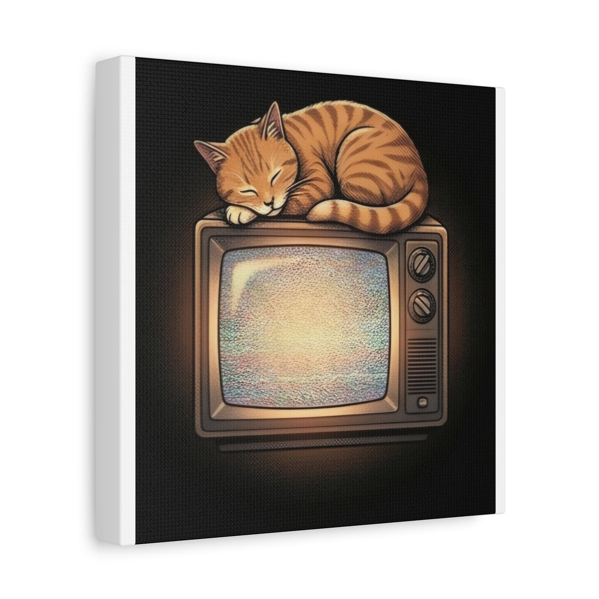 CRT TV Cat | Matte Canvas