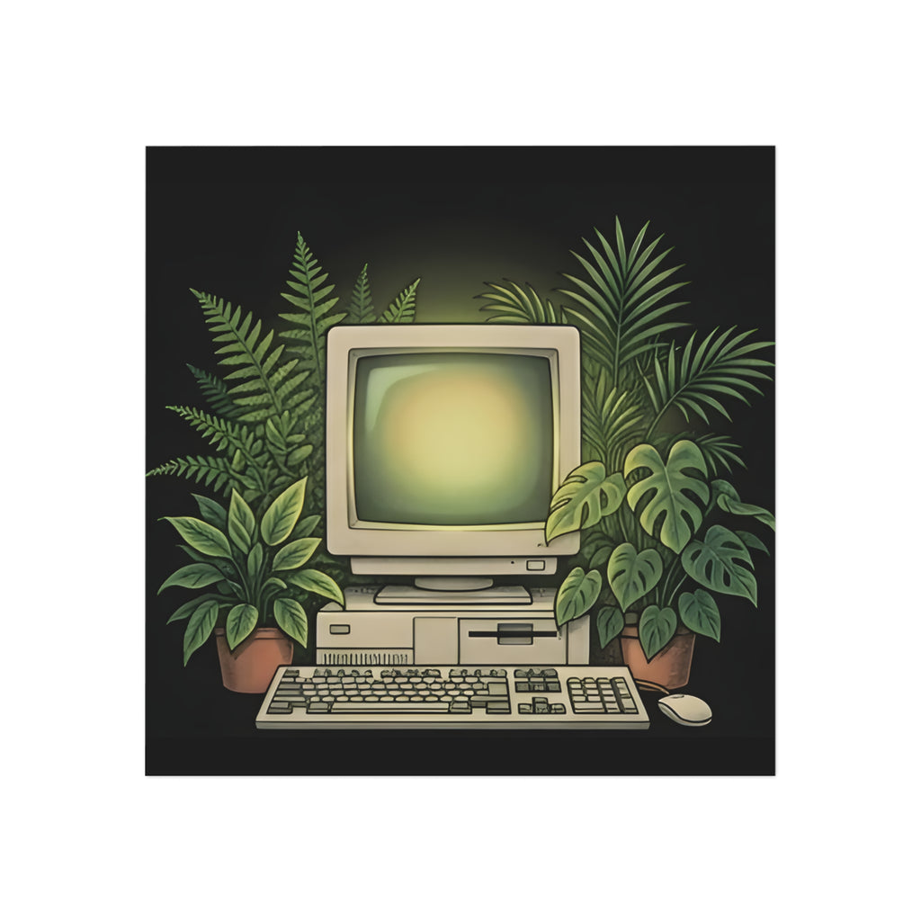 Computer Garden | Square Fridge Magnet