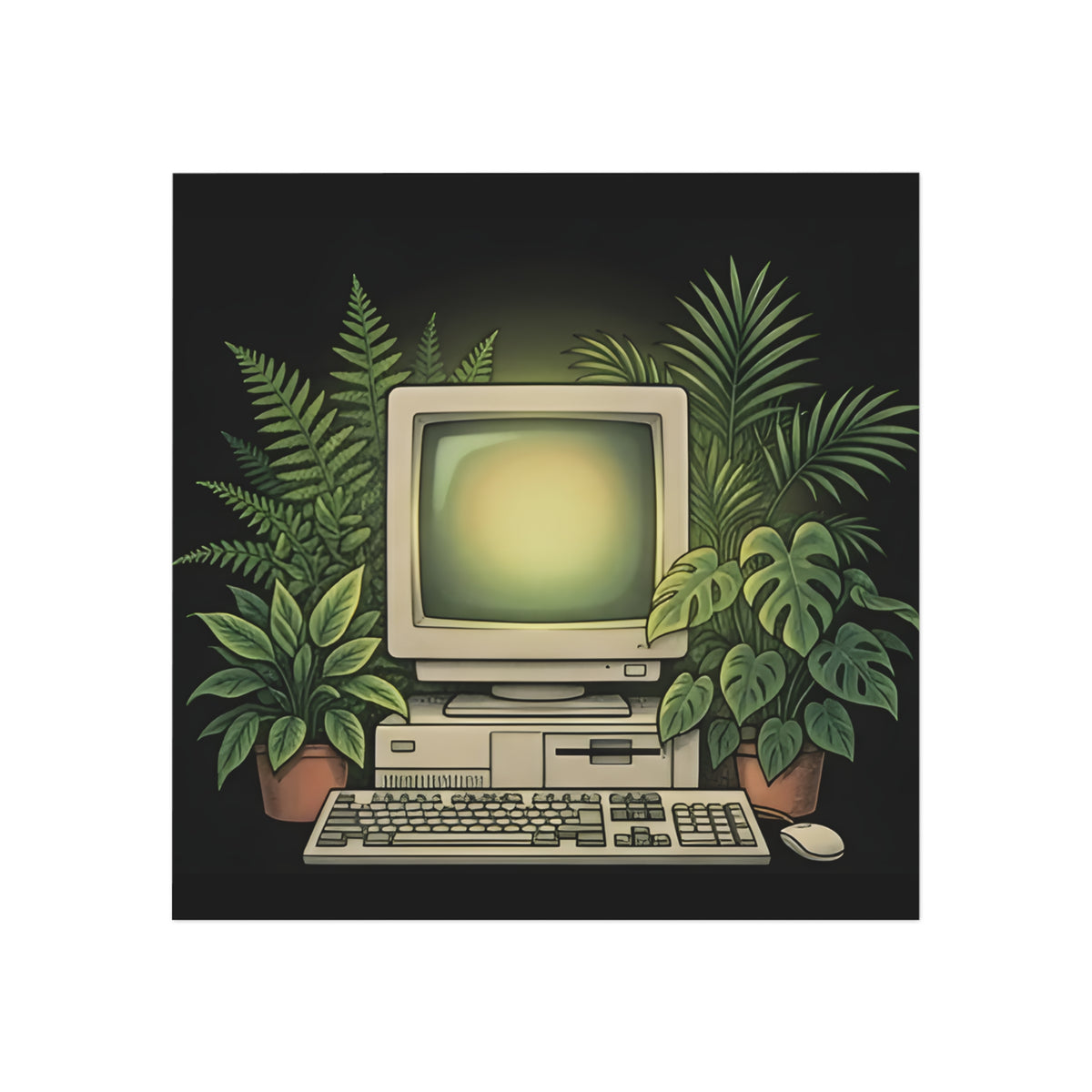 Computer Garden | Square Fridge Magnet
