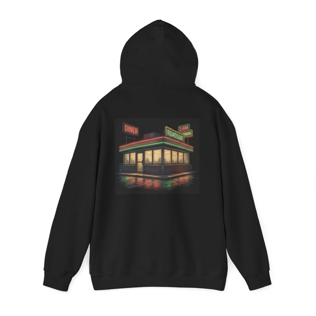 2 AM Roadside Diner | Print on Back Hoodie