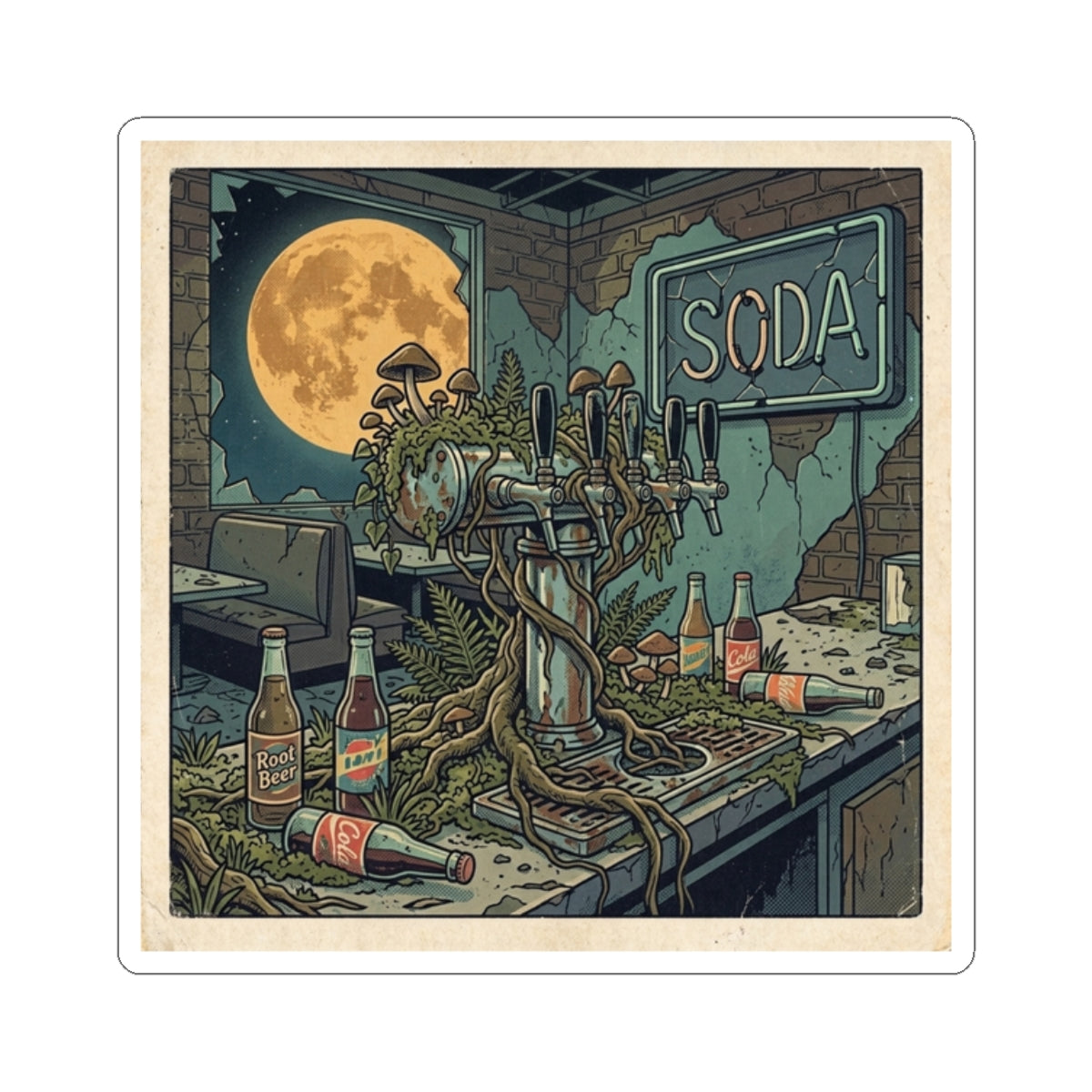 Overgrown Taproom | Kiss-Cut Sticker