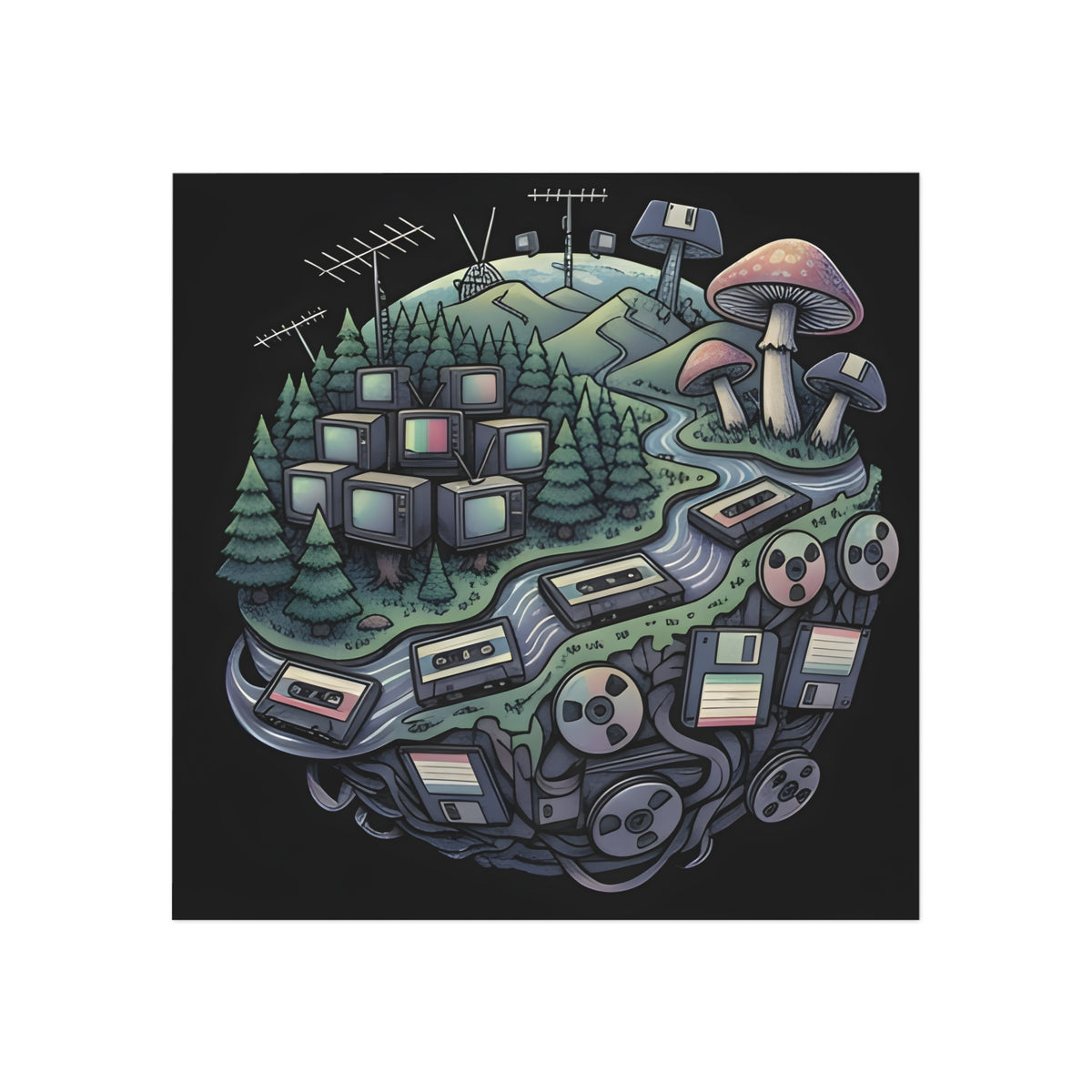 Planet Static | Square Fridge Magnet